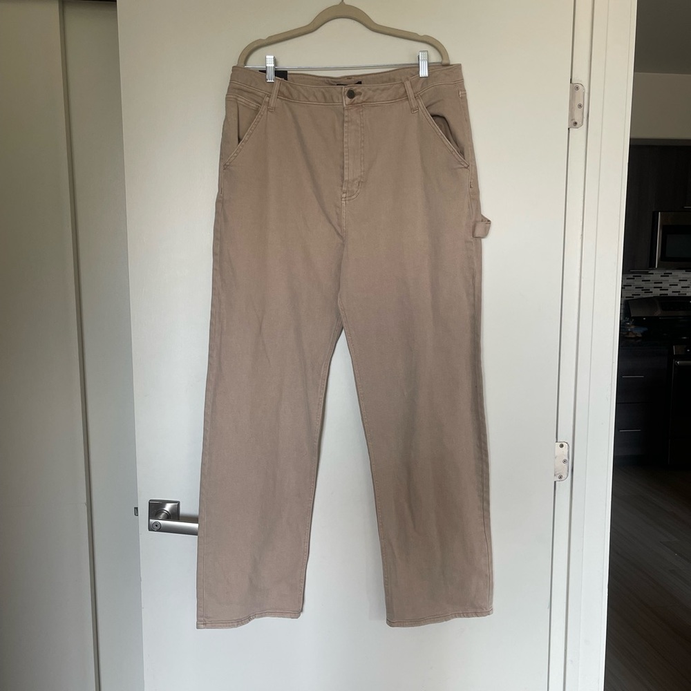 AFRM Tan Fez High Rise Utility Straight Leg Jeans